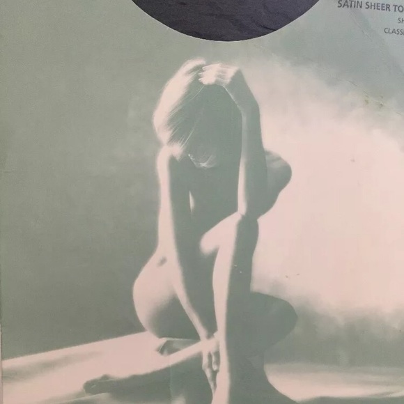 PANTYHOSE Rare TOZ Satin Sheer to Waist NAVY BLUE - Picture 1 of 3